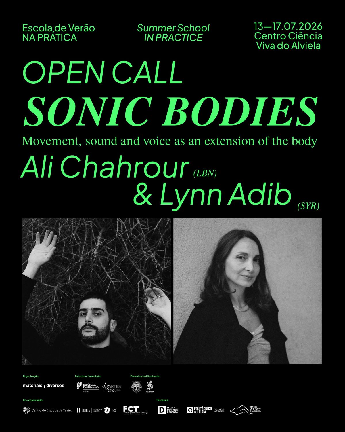 Escola de Verão • Summer School • SONIC BODIES • Ali Chahrour (LBN) & Lynn Adib (SYR)  [OPEN CALL]